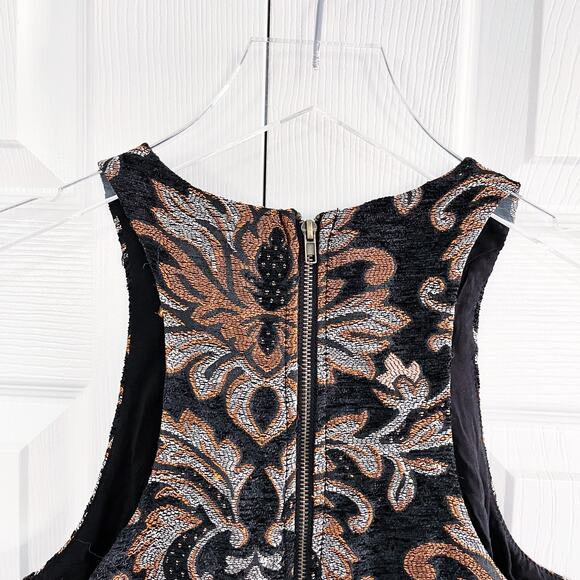 Gianni Bini Floral Metallic Jacquard Brocade Fit & Flare Mini Dress - Picture 7 of 7